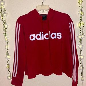 Adidas Cropped Red Hoodie